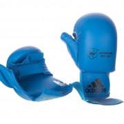 Перчатки с защитой пальца Adidas WKF. Цвет синий фото